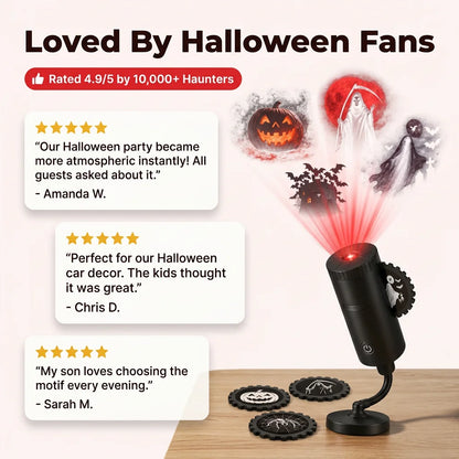 SpookBeam™ - HD Halloween projector with 6 interchangeable spooky themes