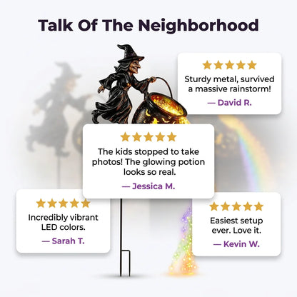 MagicBrew™ - Illuminated witch garden stake with magical projection effects