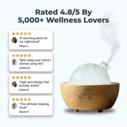 PureAroma™ - Elegant glass dome aromatherapy diffuser