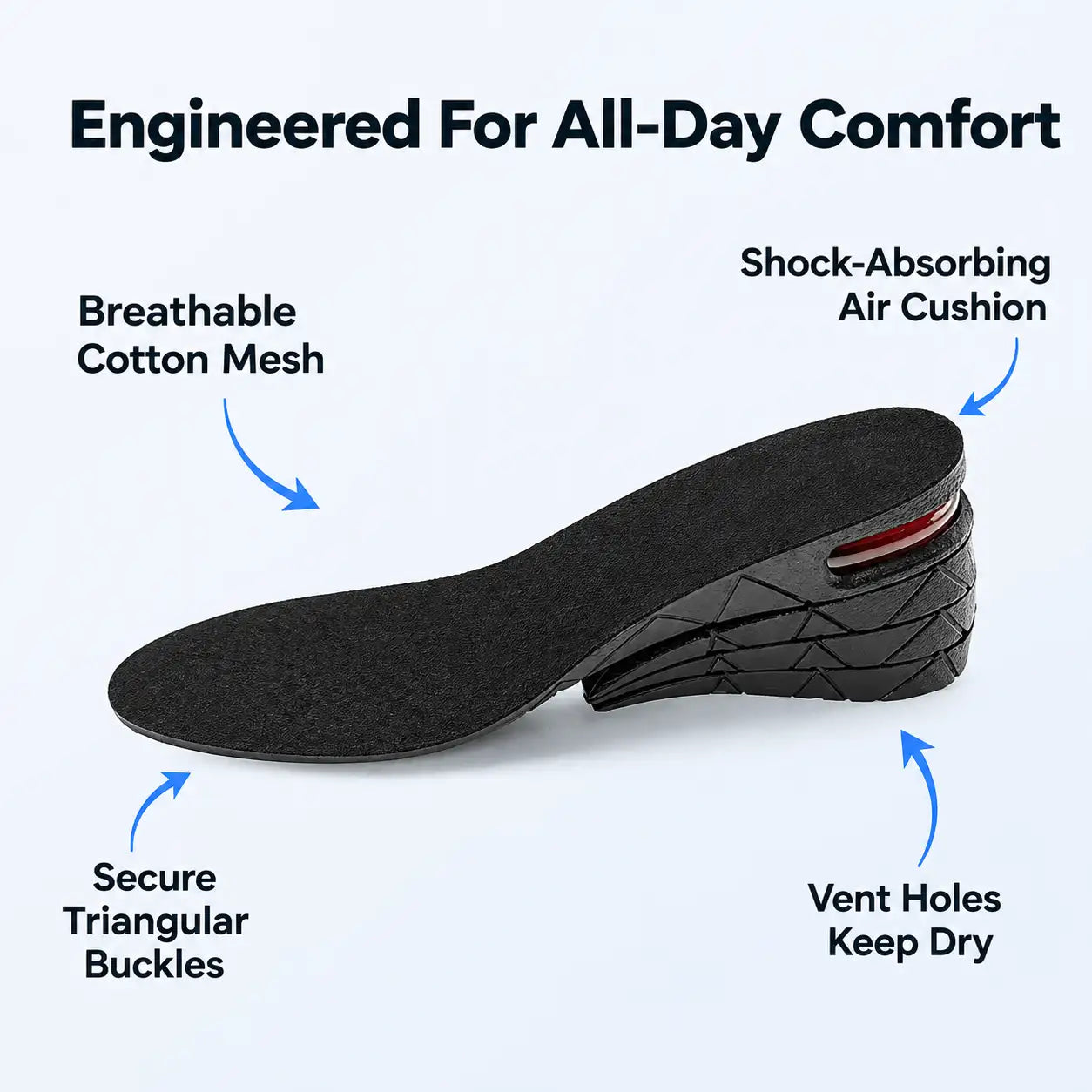 MaxLift™ - Adjustable height insoles for an instant boost