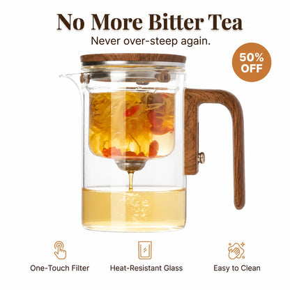 ClearBrew™ - Heat-Resistant Borosilicate Glass Teapot for Loose Leaf Tea