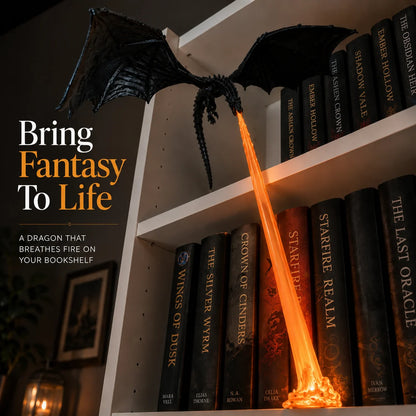 DragonGlow™ - Fire-Breathing Fantasy Bookshelf Lamp