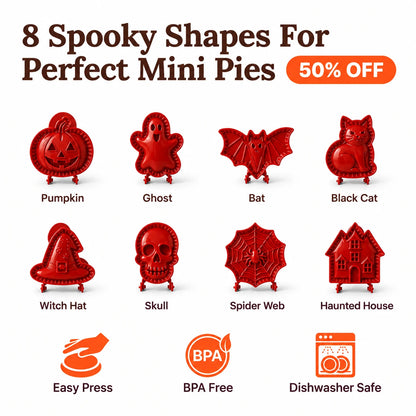 PiePress™ - 8 Piece Halloween Mini Pie Mold Set for Spooky Baking