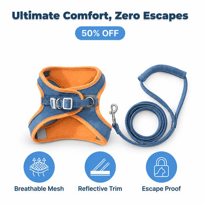 SafeWalk™ - Comfortable cat harness with reflective strips for nighttime safety