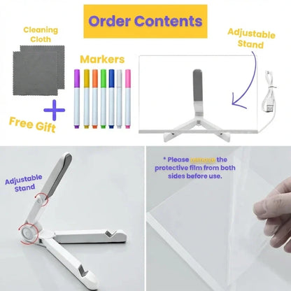 GlowPad™ - Wiederverwendbares LED-Zeichenbrett mit Sofort-Lösch-Technologie