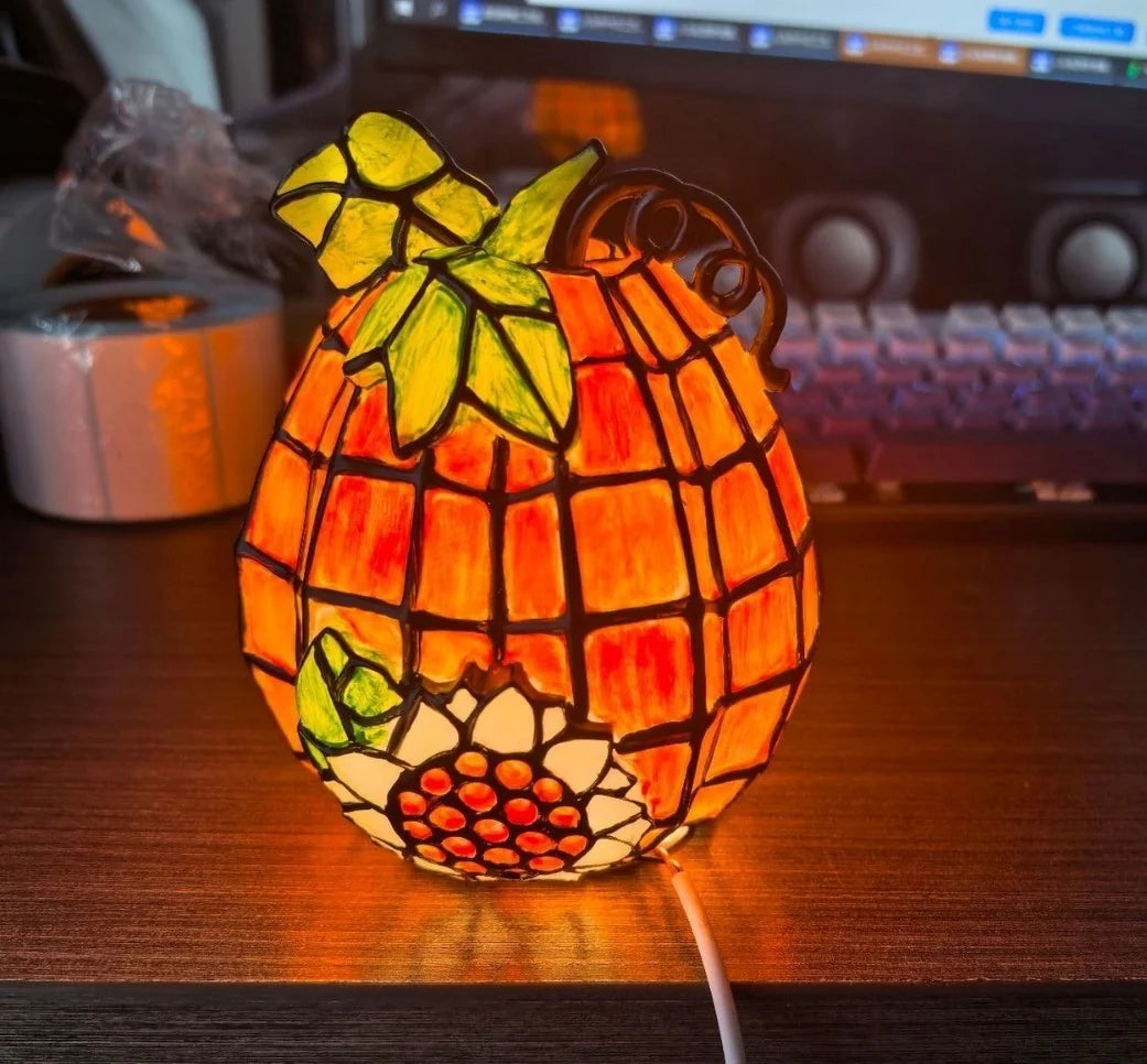GlassGlow™ - Artisanal stained glass pumpkin for refined seasonal decor