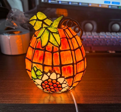 GlassGlow™ - Artisanal stained glass pumpkin for refined seasonal decor