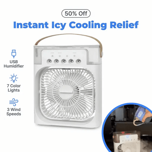 AquaBreeze™ - Compact desk air cooler with LED night light