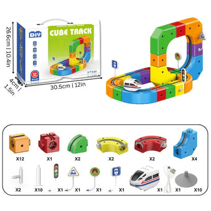 BuildLoop™ DIY Magnetic Train Track Set – Creative and active - Brinoa