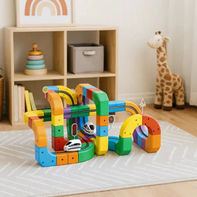 BuildLoop™ DIY Magnetic Train Track Set – Creative and active - Brinoa