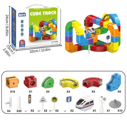 BuildLoop™ DIY Magnetic Train Track Set – Creative and active - Brinoa