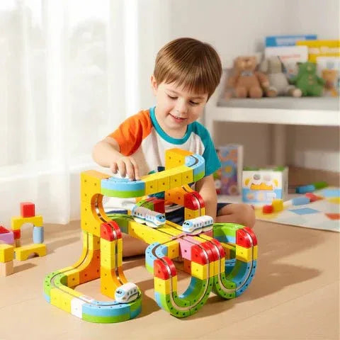 BuildLoop™ DIY Magnetic Train Track Set – Creative and active - Brinoa