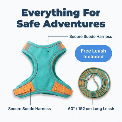 SafeWalk™ - Comfortable cat harness with reflective strips for nighttime safety