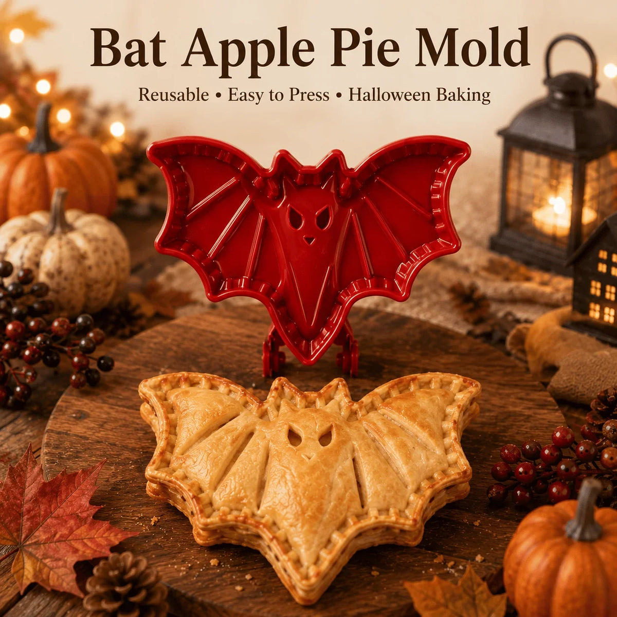 PiePress™ - 8 Piece Halloween Mini Pie Mold Set for Spooky Baking
