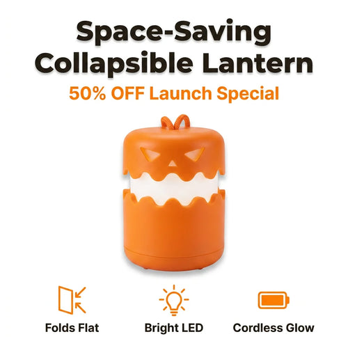FlexLantern™ - Collapsible spooky jack-o-lantern for easy seasonal storage