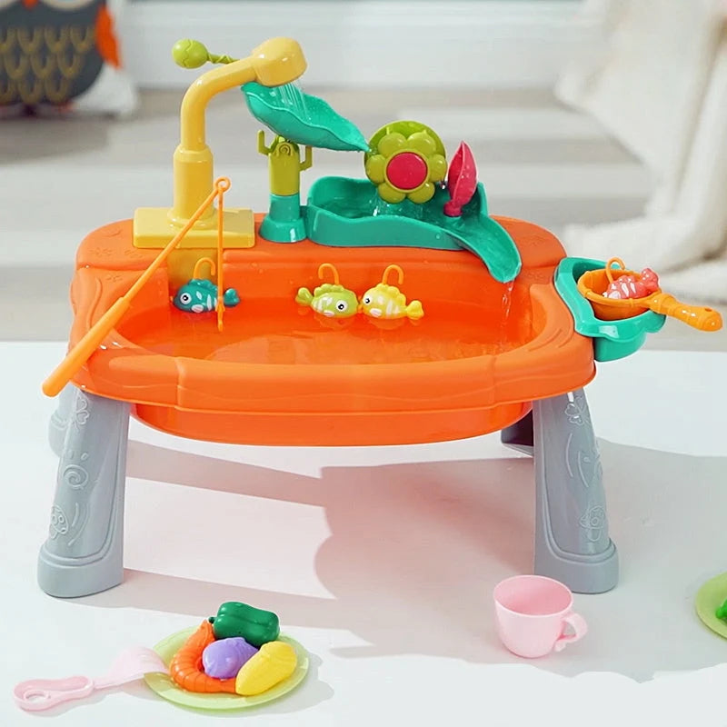 FunSink™ - 2-in-1 Pretend Kitchen and Fishing Water Table