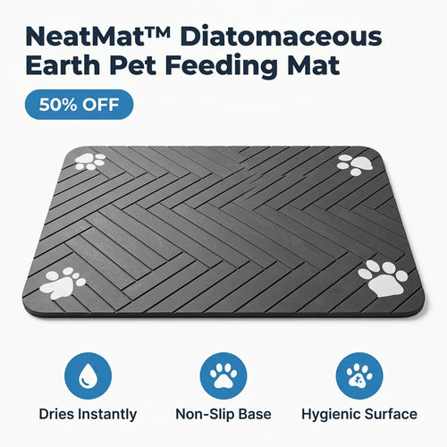 NeatMat™ - Absorbent diatomaceous earth pet feeding mat
